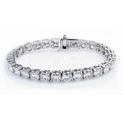 Round Brilliant Cut Lab Grown Diamond Tennis Bracelet 12 Carats White Gold