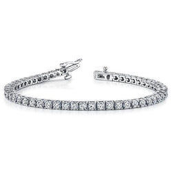 Round Brilliant Cut Lab Grown Diamond Tennis Bracelet 7.40 Carat White Gold