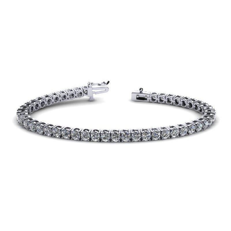 Round Brilliant Cut Lab Grown Diamond Tennis Bracelet 7.50 Carat White Gold