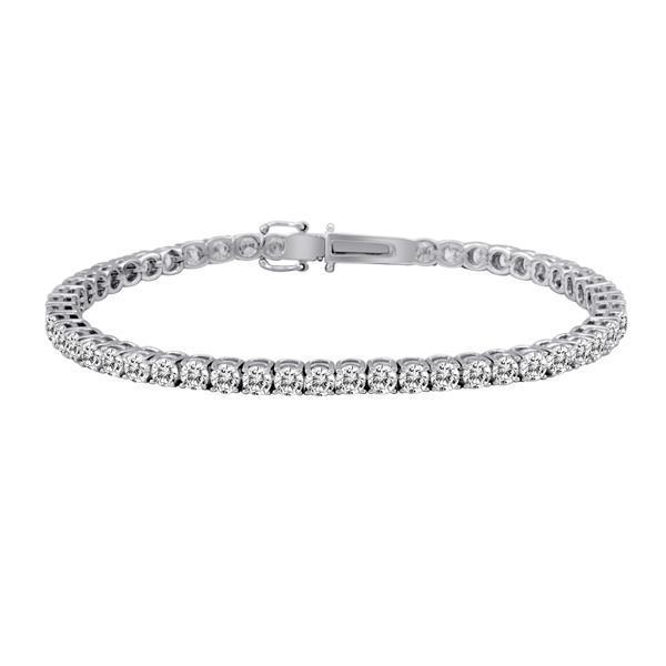 Round Brilliant Lab Grown Diamond Tennis Bracelet 5 Carats White Gold