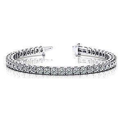 Round Brilliant Natural Earth Mined Diamond Tennis Bracelet 8.10 Carat WG 14K