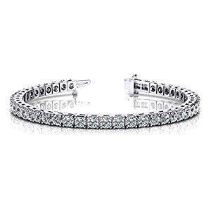 Round Brilliant Lab Grown Diamond Tennis Bracelet 8.10 Carat WG 10K