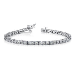 Round Brilliant Lab Grown Diamonds Tennis Bracelet White Gold 5.30 Carats