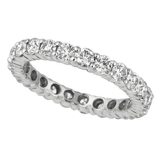 Round Brilliant Natural Earth Mined Diamond Eternity Band 3.50 Carat White Gold 14K