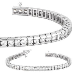 Round Channel Natural Diamond Tennis Bracelet Solid Gold Jewelry 8.55 Ct