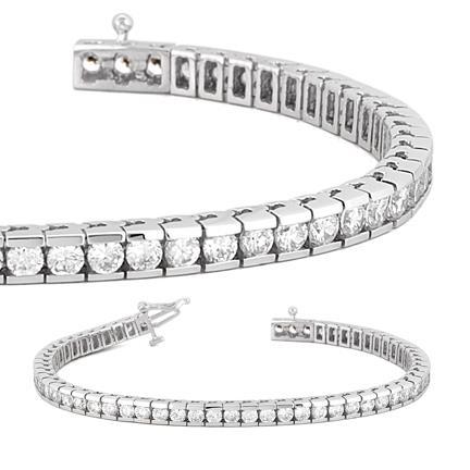 Round Channel Diamond Tennis Bracelet Solid Gold Jewelry 8.55 Ct Tennis Bracelet