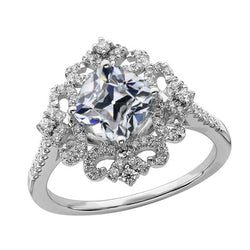 Round & Cushion Old Cut Real Natural Earth Mined Diamond Ring Flower Style Gold 6 Carats