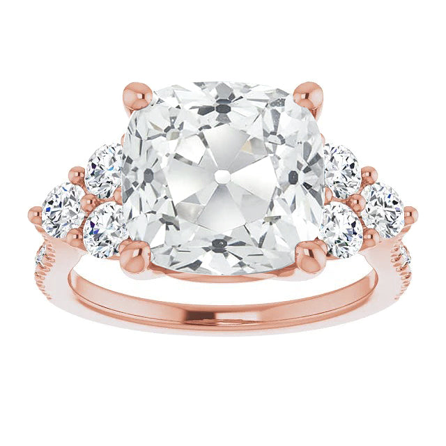 natural round diamond 7.50ct ring front view