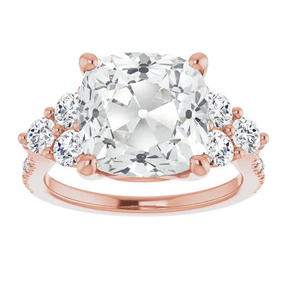 natural round diamond 7.50ct ring front view