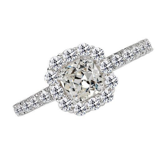 natural round diamond 5ct ring front view