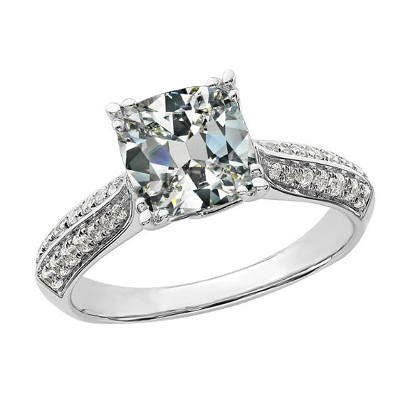Round & Cushion Old Miner Diamond Ring