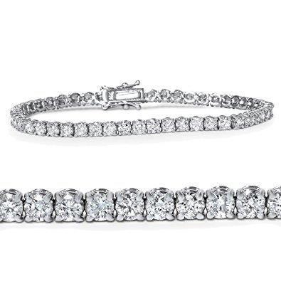 Round Cut 5 Carats Lab Grown Diamonds Tennis Bracelet White Gold