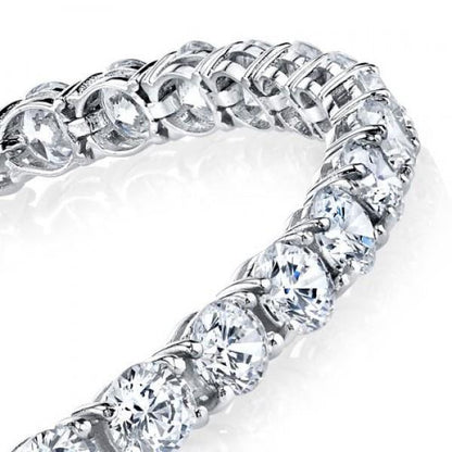 Round Cut 6 Carat Sparkling Lab Grown Diamond Tennis Bracelet White Gold