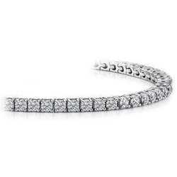 Round Cut 6 Ct Lab Grown Diamond Tennis Bracelet Solid White Gold Jewelry