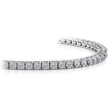 Round Cut 6 Ct Lab Grown Diamond Tennis Bracelet Solid White Gold Jewelry