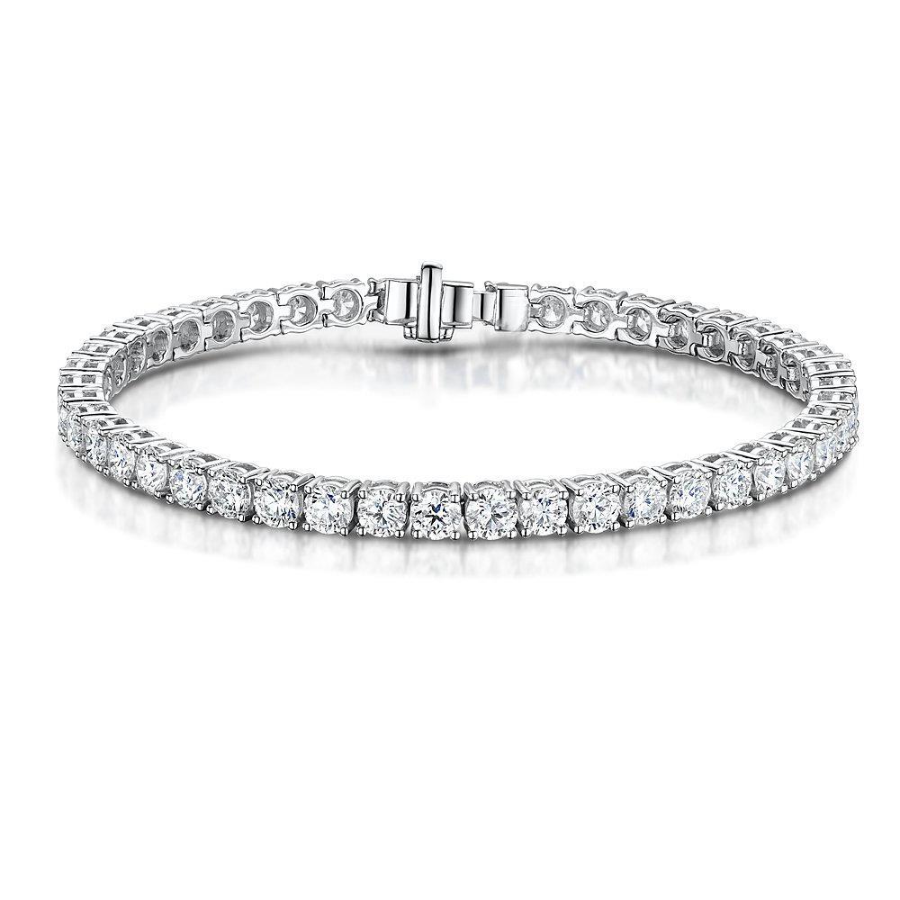 Round Cut 8.40 Carats Lab Grown Diamonds Tennis Bracelet White Gold 14K