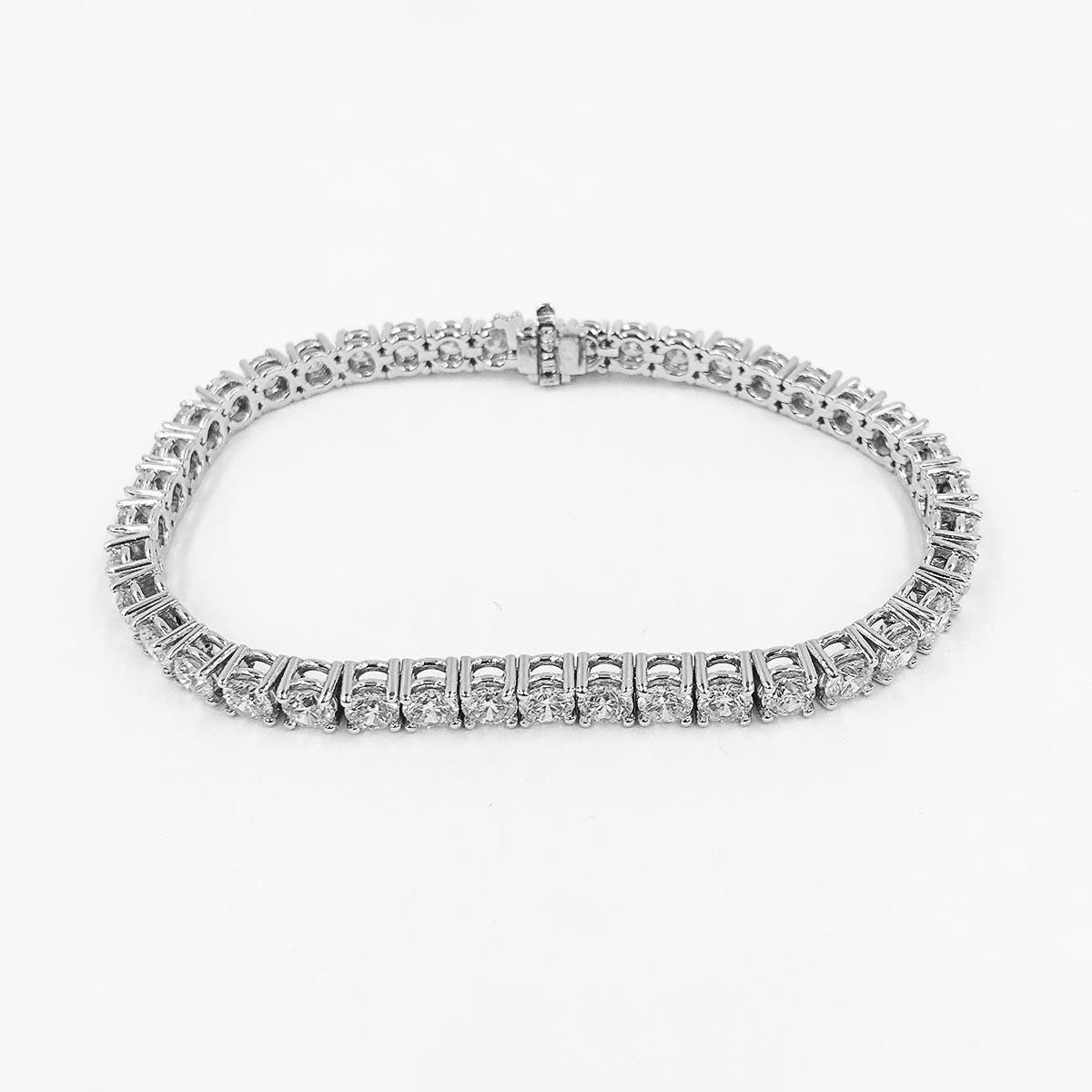 Sparkling Round Cut 8 Carats Lab Grown Diamonds Tennis Bracelet White Gold