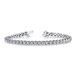 Round Cut Lab Grown Diamond Tennis Bracelet 6.75 Carat Two Prong Set WG