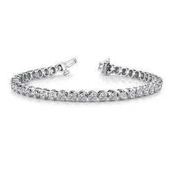Round Cut Lab Grown Diamond Tennis Bracelet Jewelry White Gold 14.45 Carats