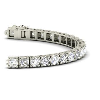 Round Cut Lab Grown Diamond Tennis Bracelet Solid White Gold Jewelry 6 Ct