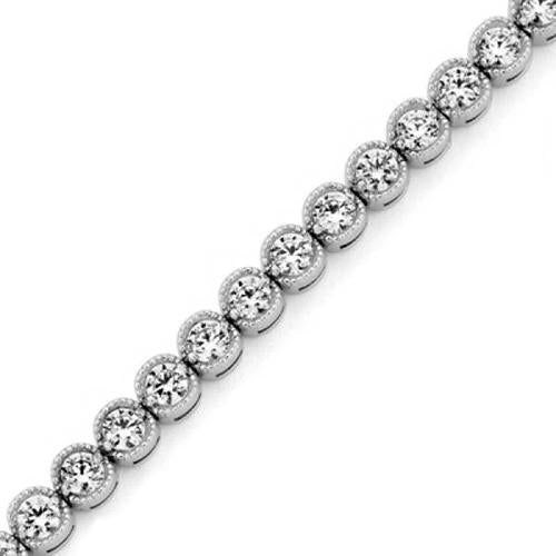 Round Cut Lab Grown Diamond Tennis Bracelet White Gold Fine Jewelry 6 Ct