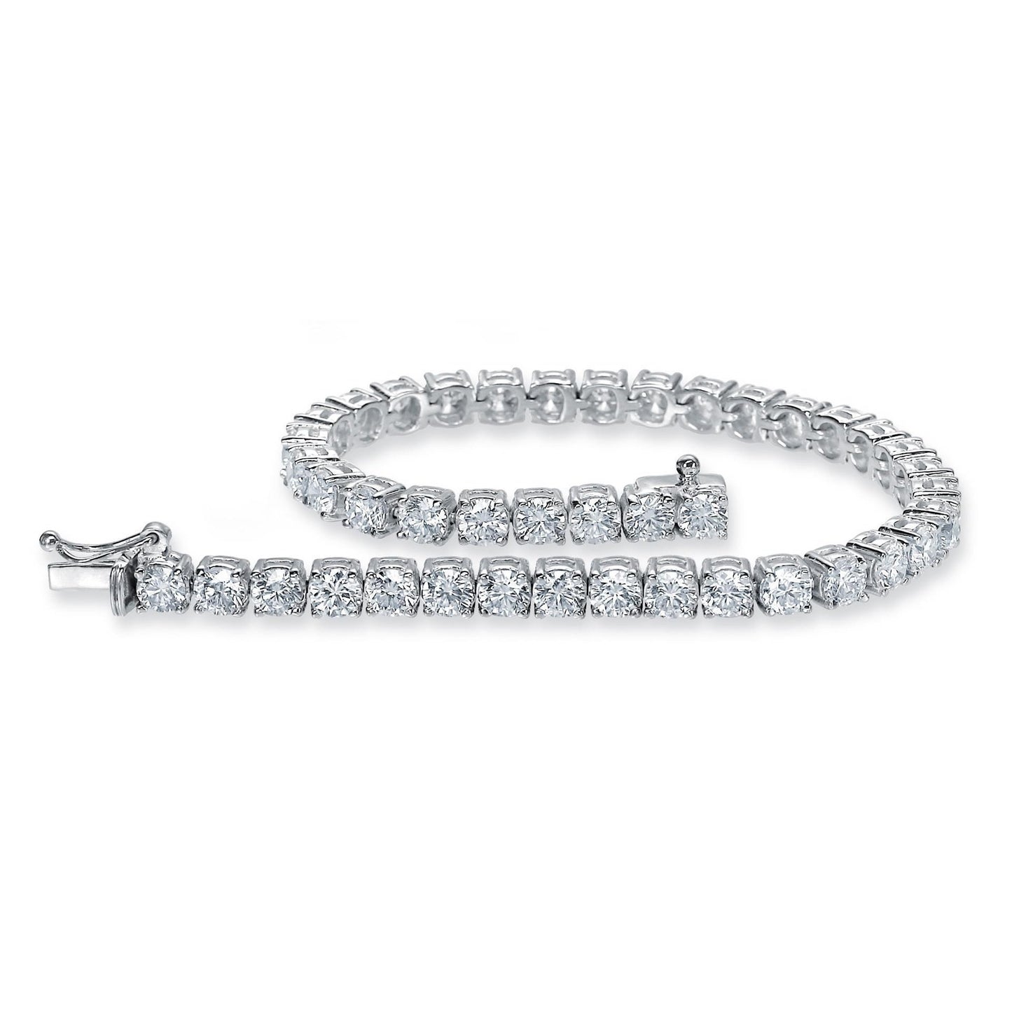 Round Cut Lab Grown Diamonds Tennis Bracelet Gold White Sparkling 10.50 Ct