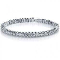 Round Cut Sparkling 7.20 Carats Lab Grown Diamonds Tennis Bracelet White Gold
