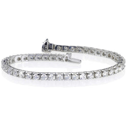 Round Cut Sparkling Lab Grown Diamonds Bracelet WG 7.65 Carats