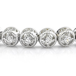 Round Natural Diamond 4.80 Carats Tennis Bracelet White Gold