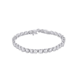 Round Natural Diamond Bracelet White Gold New 9.60 Carats