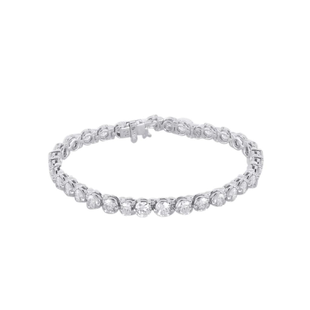 Round Lab Grown Diamond Bracelet White Gold New 9.60 Carats