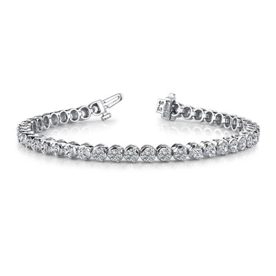 Round Lab Grown Diamond Round Tennis Bracelet Prong Set 10.10 Carat WG 10K
