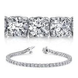 Round Lab Grown Diamond Tennis Bracelet 10K White Gold 4.50 Carats