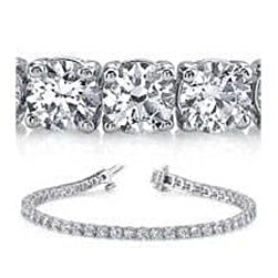 Round Lab Grown Diamond Tennis Bracelet 10K White Gold 4.50 Carats