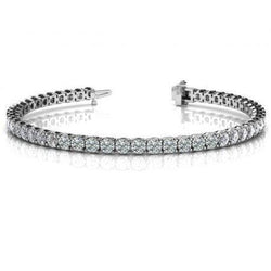 Round Lab Grown Diamond Tennis Bracelet 6 Carat White Gold 10K