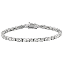 Round Lab Grown Diamond Tennis Bracelet 9 Carat Ladies White Gold Jewelry