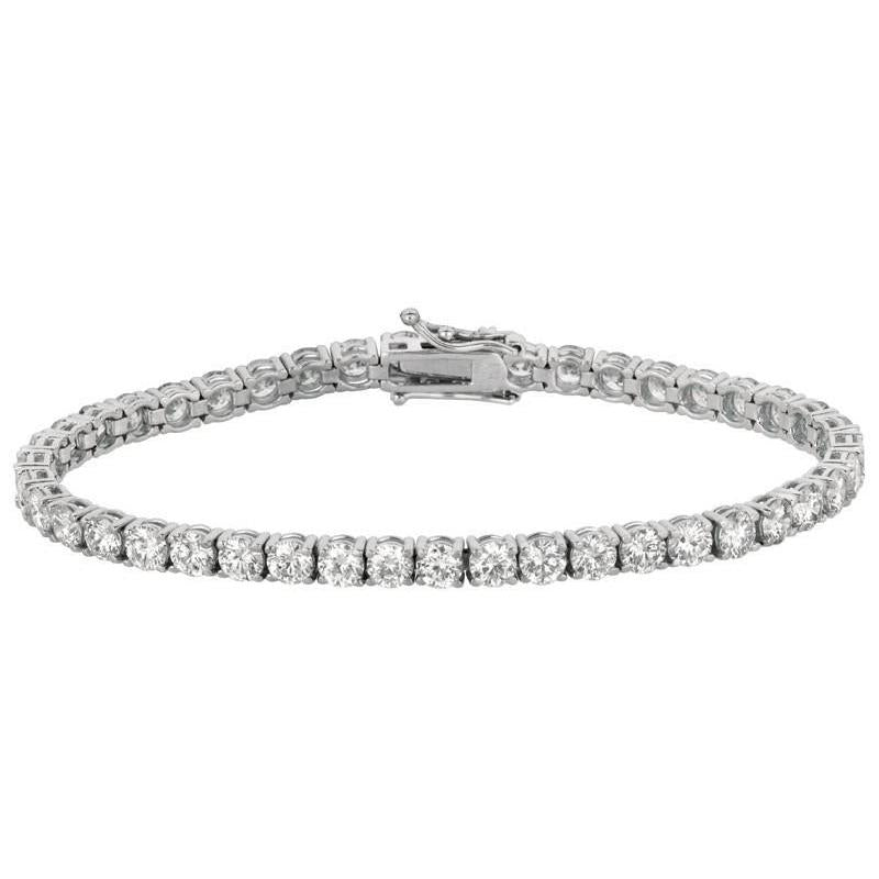 20 Pointer Round Diamond Tennis Bracelet 10 Carat Diamonds White Gold Jewelry Tennis Bracelet