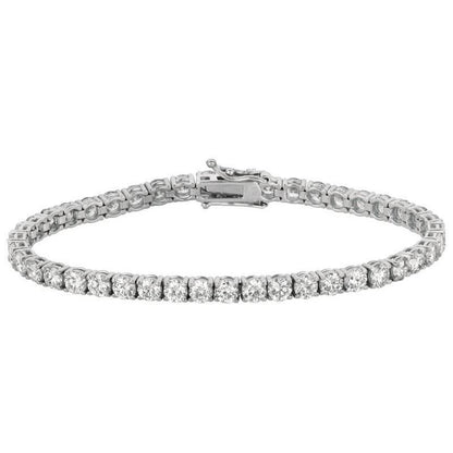 20 Pointer Round Diamond Tennis Bracelet 10 Carat Diamonds White Gold Jewelry Tennis Bracelet