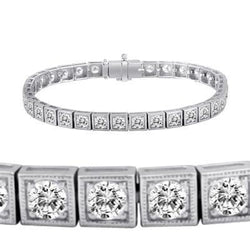 Round Natural Diamond Tennis Bracelet Gold White Women Jewelry 3.50 Carats