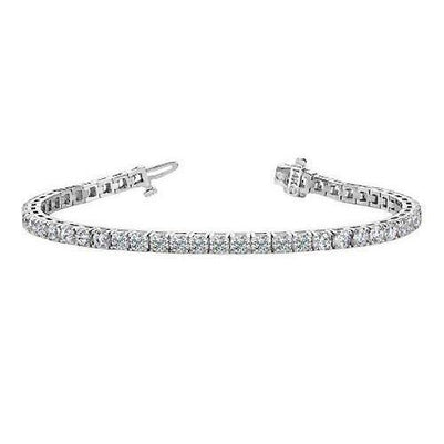 Round Lab Grown Diamond Tennis Bracelet Prong Set 10.10 Carat WG 10K
