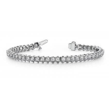 Round Lab Grown Diamond Tennis Bracelet Solid 4 Prong Set White Gold 8.80 Carats