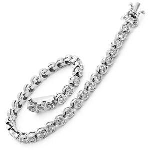 Round Lab Grown Diamond Tennis Bracelet Solid White Gold 10K Diamonds 5.70 Ct