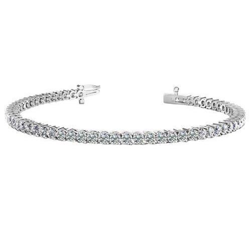 Round Lab Grown Diamond Tennis Bracelet White Gold Prong Set 5.30 Carats