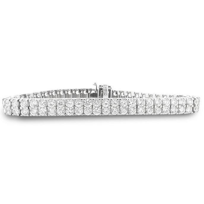 Round Lab Grown Diamond Tennis Bracelet White Gold Women Fine Jewelry 15 Ct