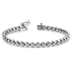 Round Lab Grown Diamond Women Tennis Bracelet White Gold Jewelry 17.10 Ct