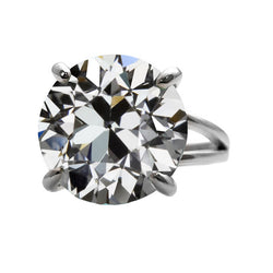 Round Old Miner Natural Diamond Solitaire Ring 5.50 Carats White Gold 14K