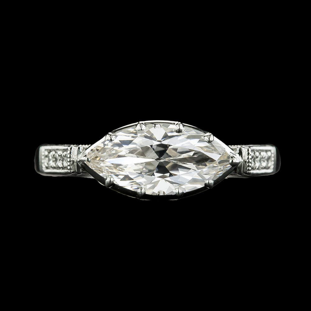 Round & Marquise Old European Diamond Ring