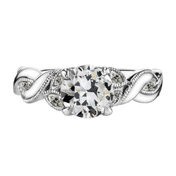 Real  Round & Marquise Old Cut Milgrain Genuine Diamond Infinity Shank Ring 3 Carats
