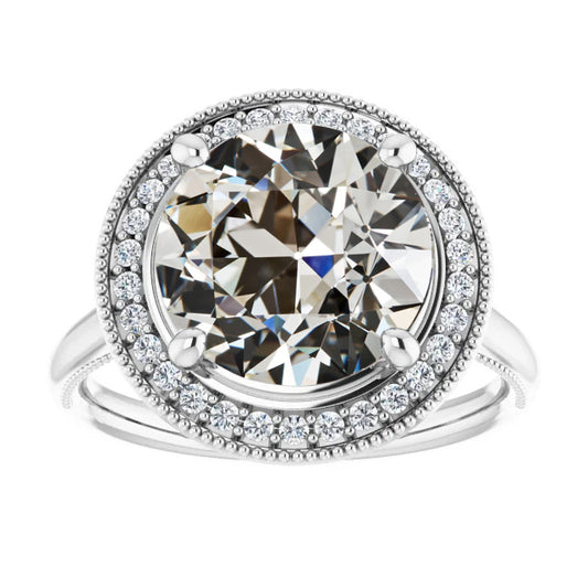 natural round diamond 7.50ct ring front view