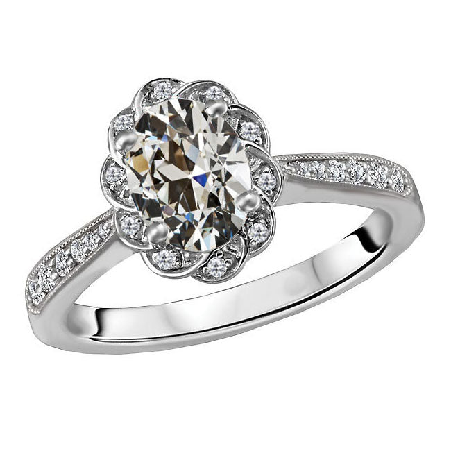 natural round diamond 6ct ring front view